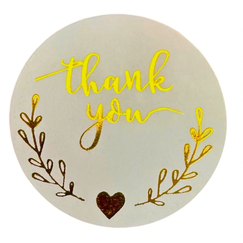 thank you stickers Gold (variety pack) 1in round | shipping supplies - Picture 2 of 9